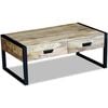 vidaXL Couchtisch mit 2 Schubladen Massivholz Mango 100x60x40 cm
