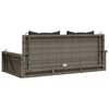 vidaXL Hängebank mit Kissen Grau 119x56x48 cm Poly Rattan
