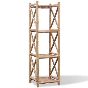vidaXL Standregal mit 4 B&ouml;den Quadratisch Bambus