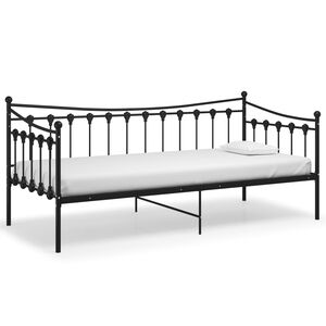 vidaXL Schlafsofa Bettgestell Schwarz Metall 90x200 cm