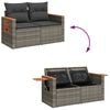 vidaXL Gartensofa-set mit Kissen 12 pcs Grau Poly-Rattan