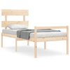 vidaXL Seniorenbett mit Kopfteil Massivholz