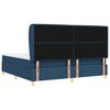 vidaXL Boxspringbett mit Matratze Dunkelgrau 90x190 cm Blau Stoff
