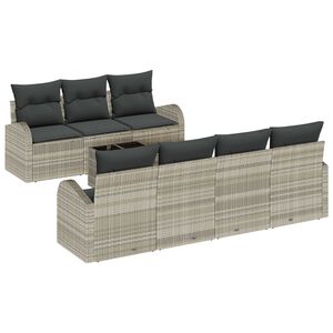 vidaXL Garten-Sofa-Set mit Kissen 8 pcs Hellgrau und Dunkelgrau