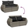 vidaXL Garten-Sofa-Set mit Kissen mit Speicher 10 pcs Grau