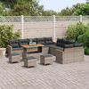 vidaXL Gartensofa-set mit Kissen 18 pcs Grau Poly-Rattan