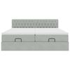vidaXL Ottoman-Bett mit Matratzen Hellgrau 180x200 cm Samt