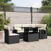 vidaXL 6-tlg. Garten-Sofagarnitur mit Kissen Schwarz Poly Rattan