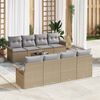 vidaXL Gartensofa-set mit Kissen 9 pcs Beige Poly-Rattan