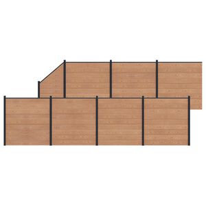 vidaXL Zaunelement 8 pcs WPC und Aluminium Braun