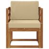 vidaXL Outdoor-Sofa Massives Akazienholz und Polyester Natur
