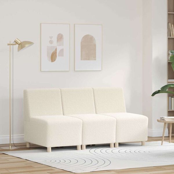 vidaXL Modulares Armfreies Sofa 3 pcs Creme 55 x 74 x 82 cm