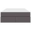 vidaXL Aufbewahrungsbett mit Matratze mit Matratze 2 pcs Grau Leder