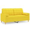 vidaXL 2-Sitzer-Sofa mit Zierkissen Hellgelb 140 cm Stoff