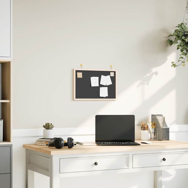 vidaXL Kreidetafel mit massivem Kiefernholzrahmen Schwarz 40x30 cm
