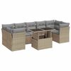 vidaXL 8-tlg. Garten-Sofagarnitur mit Kissen Beige Poly Rattan