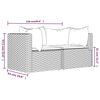 vidaXL Garten-Ecksofas mit Kissen 2 Stk. Braun Poly Rattan