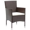 vidaXL 11-tlg. Garten-Essgruppe Poly Rattan Braun
