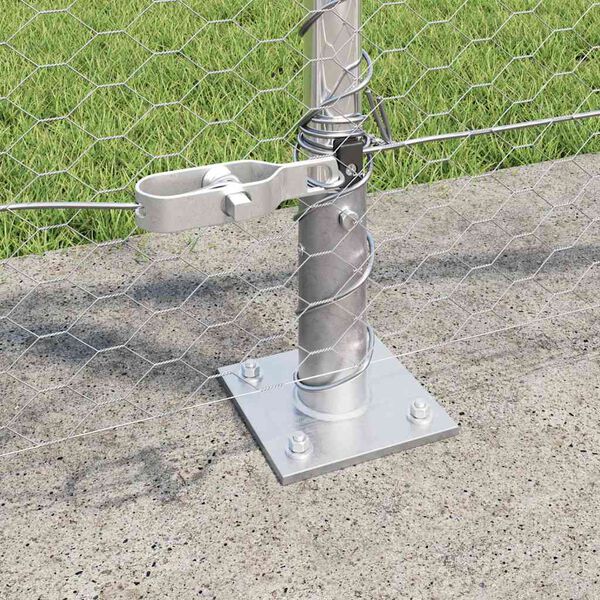 vidaXL Zaunpfosten Silber 10 x 1 m (25 mm Maschen) Stahl