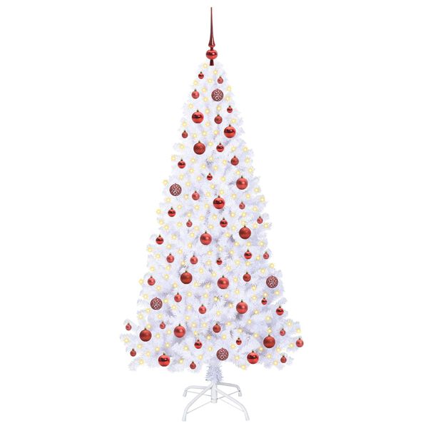 vidaXL K&uuml;nstlicher Weihnachtsbaum Wei&szlig; 180 cm PVC und Stahl