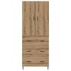vidaXL Highboard mit Schubladen Artisan-Eiche 69,5 x 34 x 180 cm
