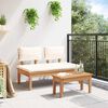 vidaXL Gartenbank 2 pcs Braun Massivholz Teak
