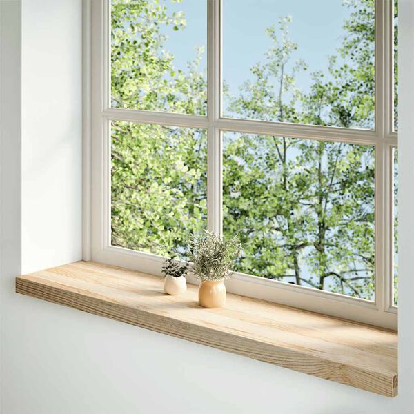 vidaXL Fensterb&auml;nke 2 Stk. Unbehandelt 100x30x2 cm Massivholz Eiche