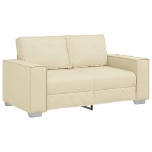 vidaXL Zweisitzer-Sofa Creme 160 cm Kunstleder