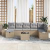 vidaXL Sofa Set mit Kissen 7 pcs Poly-Rattan