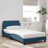vidaXL Bett mit Matratze "Dover" Blau 100x200 cm Samt