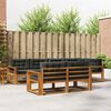 vidaXL Outdoor-Sofagarnitur mit Kissen 7 pcs Natur und Anthrazit
