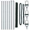 vidaXL Bodenmontierter Sechseckzaun 10 x 1,5 m PVC-beschichteter Stahl