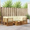 vidaXL Sofagarnituren 7 pcs Natur und Creme Massivholz Akazie