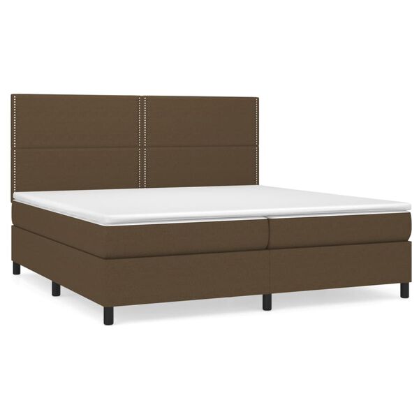 vidaXL Boxspringbett mit Matratze Dunkelbraun 200x200 cm Stoff