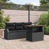vidaXL Garten-Sofa-Set mit Speicher 5 pcs Schwarz Poly Rattan