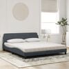 vidaXL Bett mit Matratze "Dover" Dunkelgrau 180x200 cm Samt