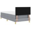vidaXL Boxspringbett mit Matratze Hellgrau 90 x 190 cm Stoff