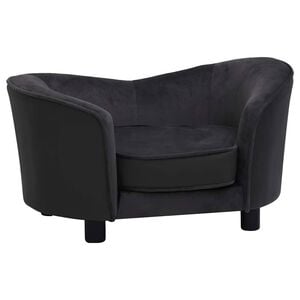 vidaXL Hundesofa Schwarz 69x49x40 cm Plüsch und Kunstleder