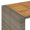 vidaXL 5-tlg. Gartenbar-Set mit Kissen Grau Poly Rattan Akazie
