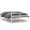 vidaXL Bettgestell mit Kopf- und Fu&szlig;teil Metall&nbsp;Wei&szlig; 135x190 cm