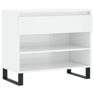 vidaXL Schuhregal Hochglanz-Wei&szlig; 70x36x60 cm Holzwerkstoff
