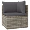 vidaXL 5-tlg. Garten-Lounge-Set mit Kissen Grau Poly Rattan
