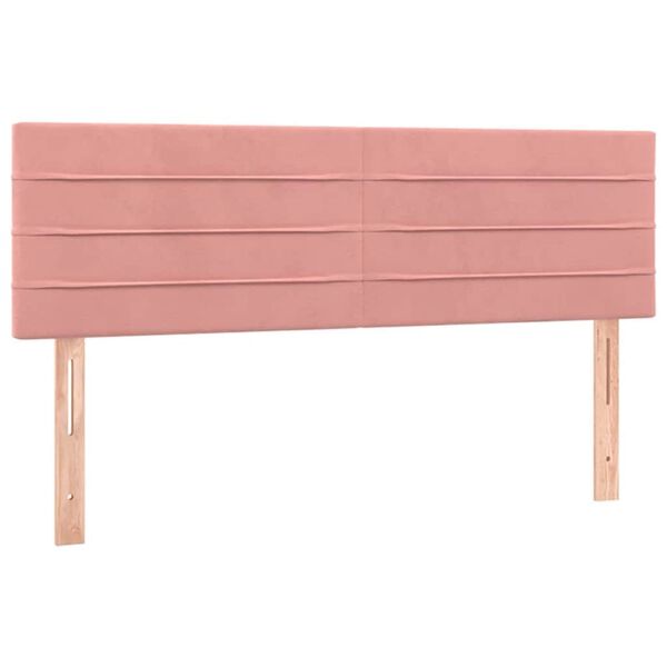 vidaXL Kopfteile 2 Stk. Rosa 72x5x78/88 cm Samt