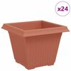 vidaXL Quadratischer Blumentopf 24 pcs Ziegelrot 38 x 38 x 30 cm