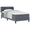 vidaXL Boxspringbett mit Kopfteil Dunkelgrau 90 x 190 cm Samt