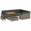 vidaXL Gartensofa-set mit Kissen 12 pcs Grau Poly-Rattan