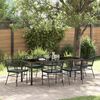 vidaXL Garten Essgruppe 7 pcs Schwarz Poly-Rattan