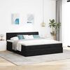 vidaXL Ottoman-Bett mit Matratzen & LEDs Schwarz 200x200 cm Samt