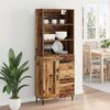 vidaXL Highboard Altholz 69,5 x 34 x 180 cm Engineered Wood und Glas