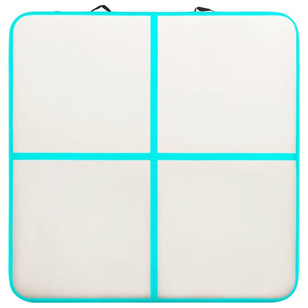 vidaXL Aufblasbare Gymnastikmatte mit Pumpe 200x200x10 cm PVC Gr&uuml;n